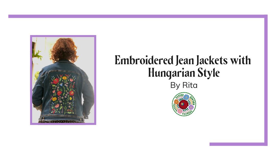 Hungarian Folk Art Painted Jean Jacket